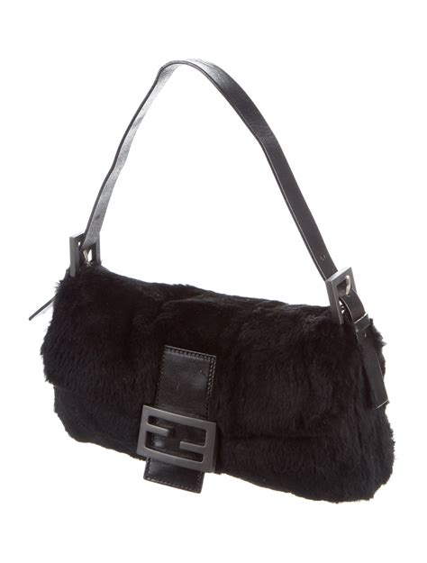 fendi flap closure handbags|Fendi baguette fur bag.